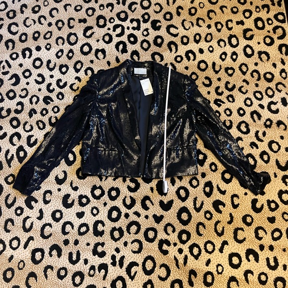 Cropped Black Sequin Jacket - Picture 9 of 9